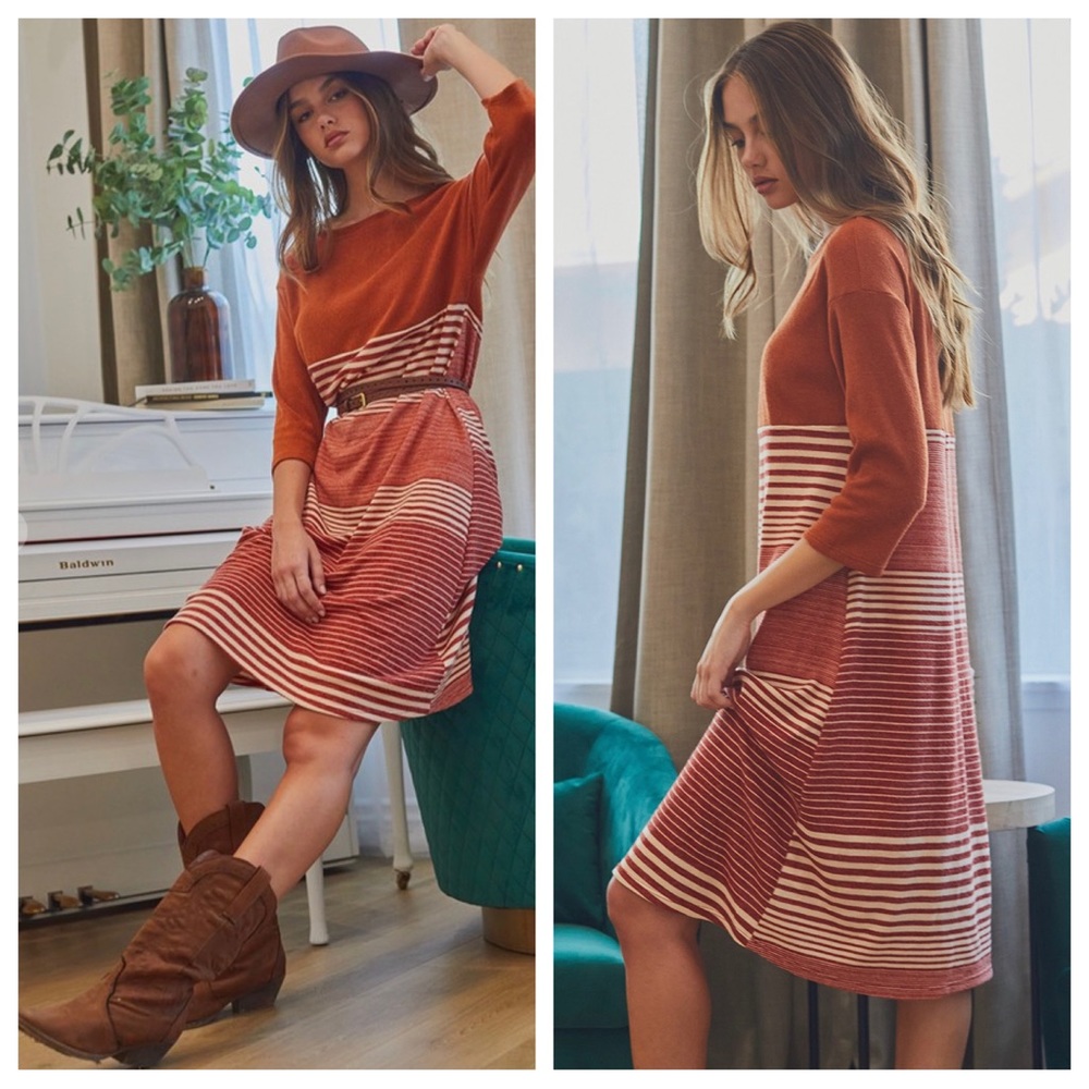 The Perfect Striped Crew-Neck Midi Dress - Picture 5 of 5